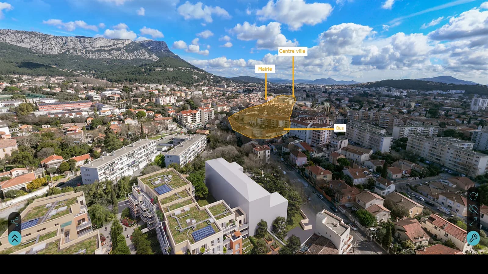 Panorama 360 aérien annoté du projet Anatole France par Vizion Studio