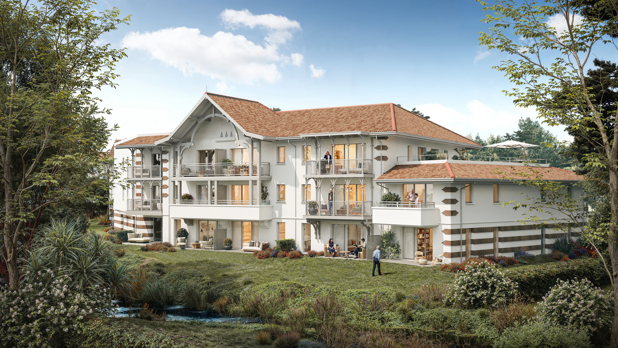 Perspective 3D du jardin paysager de Villa Mauresca