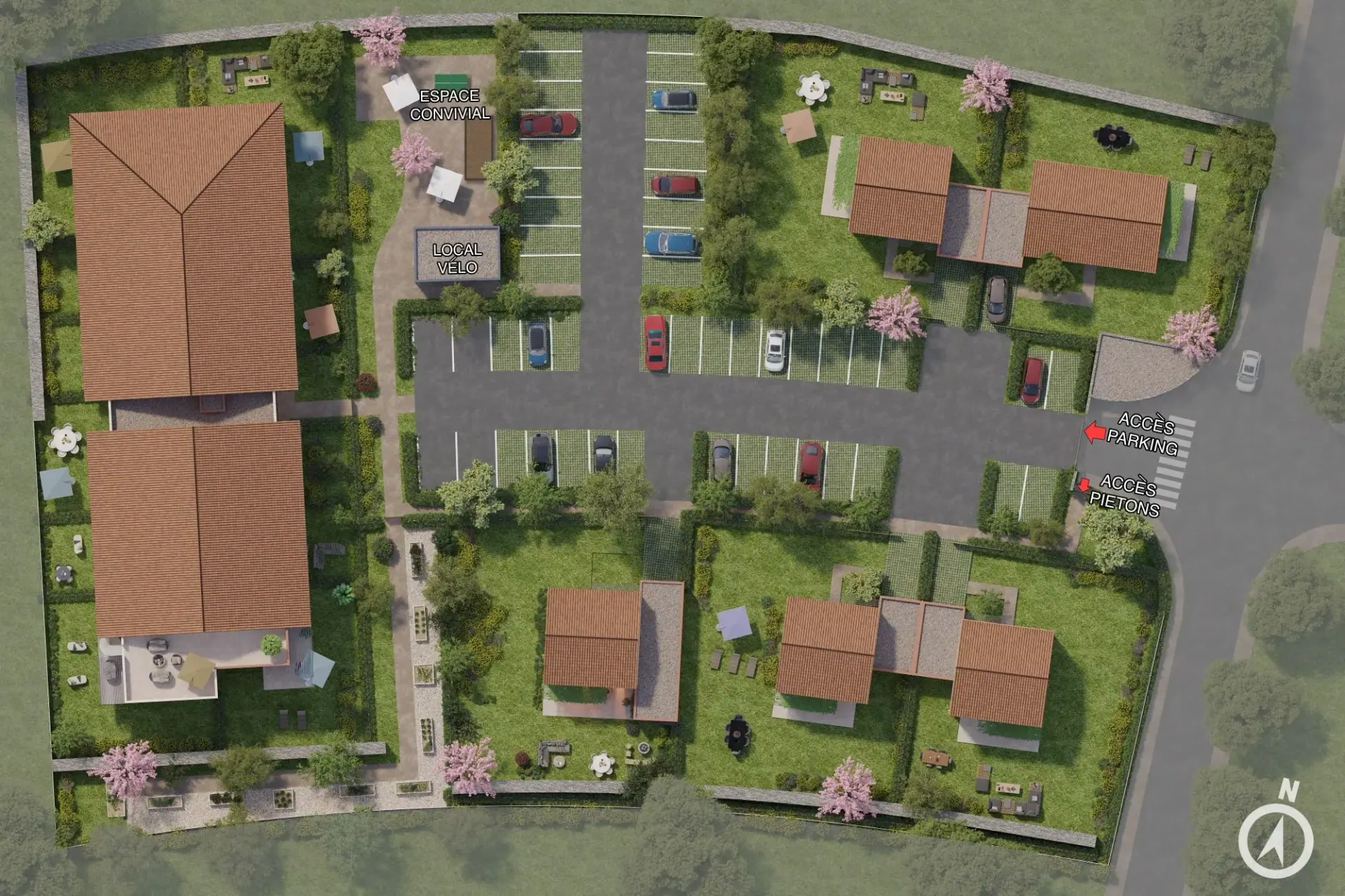 Plan de masse 3D d'un programme immobilier