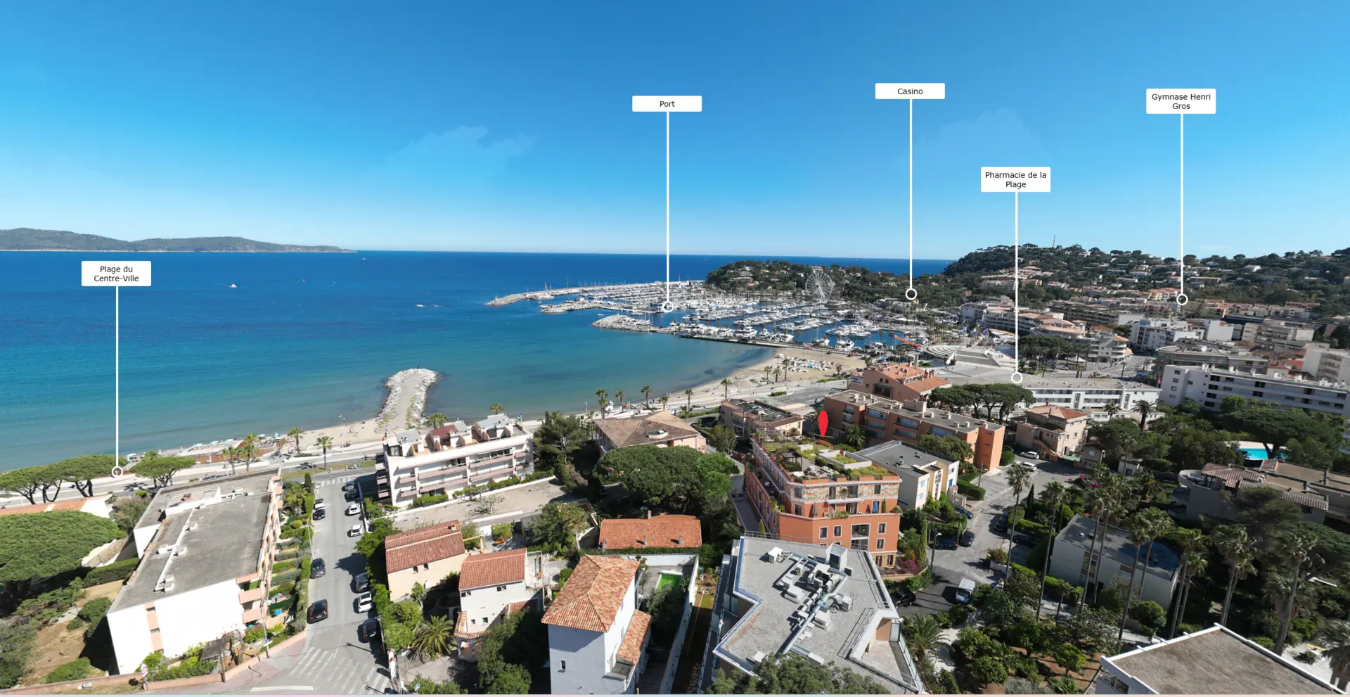 Panorama 360 avec vue mer du projet Cavalaire par Vizion Studio