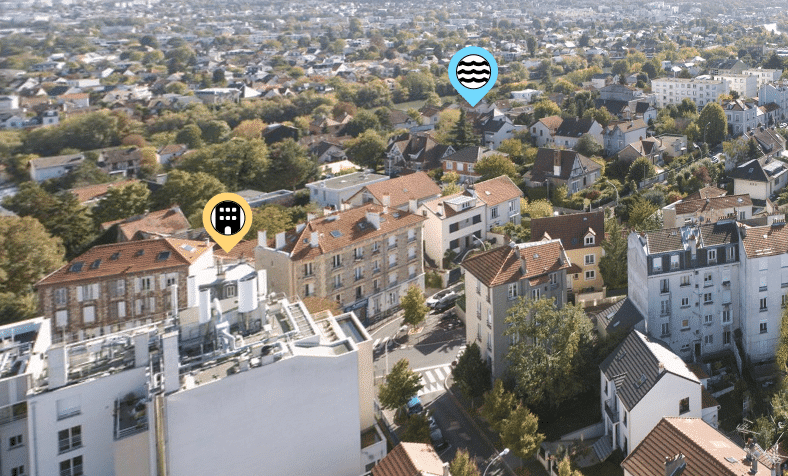 Interface de maquette orbitale 3D interactive pour programme immobilier