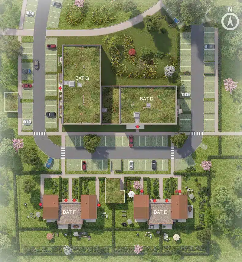 Plan de masse 3D d'un programme immobilier résidentiel